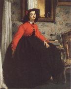 James Tissot Portrait of Mill L L,Called woman in Red Vest oil painting